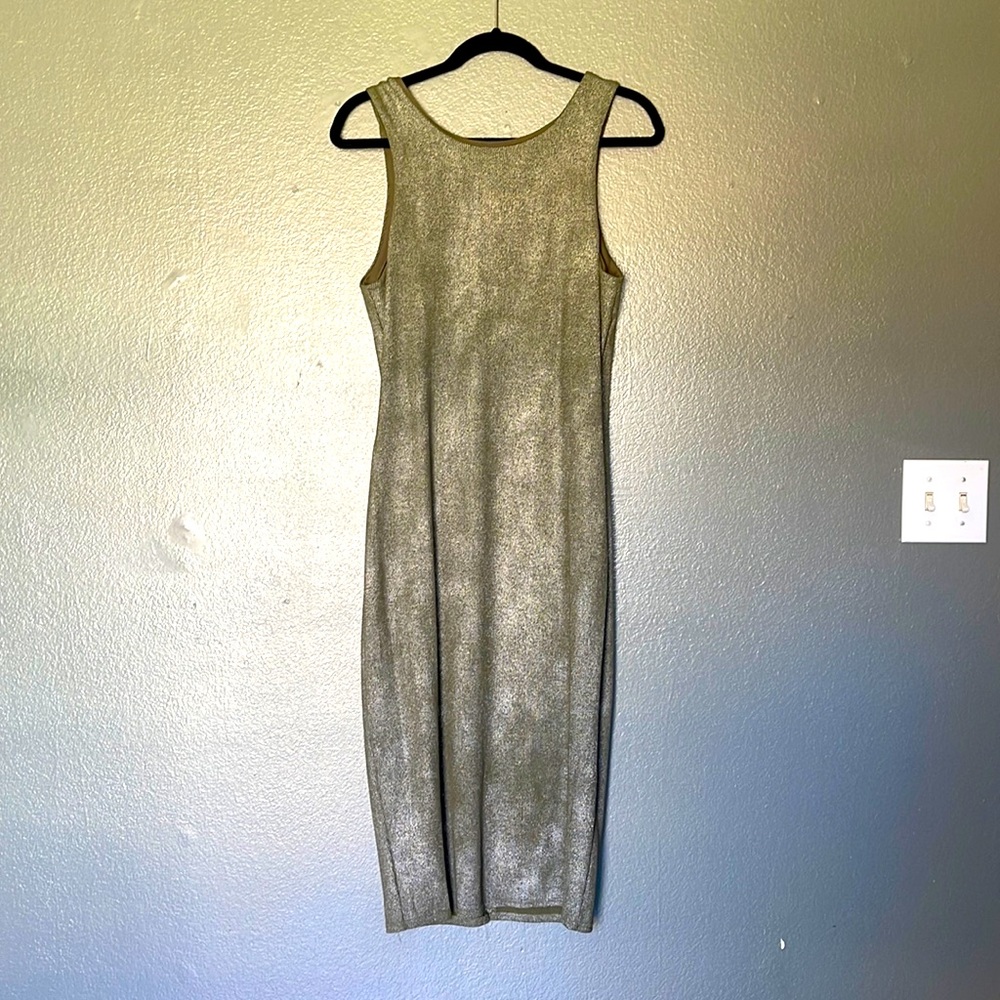 Army green dress with V back